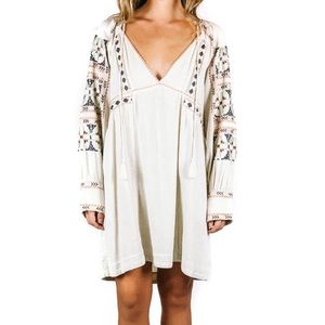 Free People All My Life Embroidered Sleeve Dress
